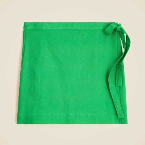 New J.CREW Size 14 Wrap Skirt in Linen Bright Gem $98 CK530 - Picture 4 of 6